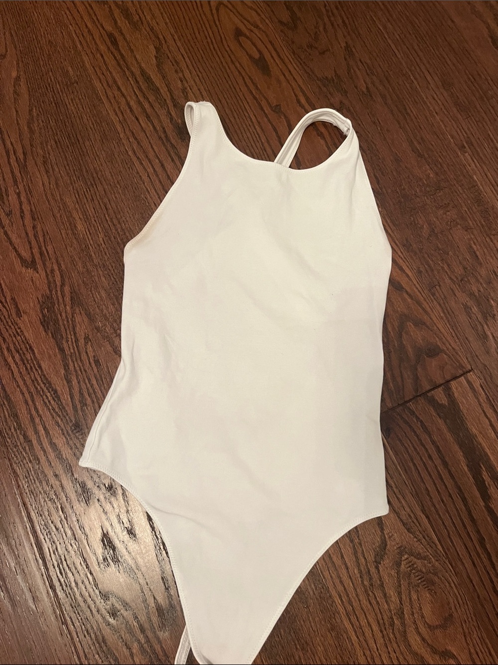 Aritzia White Tank-Style Ribbed Bodysuit